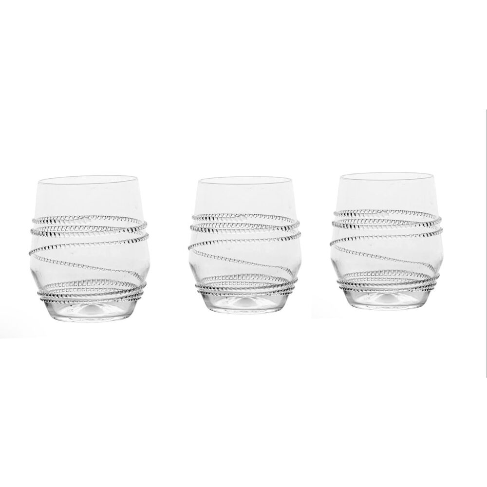 NEW Juliska Chloe Stemless WINE Glasses SET of 3 REPLACEMENT